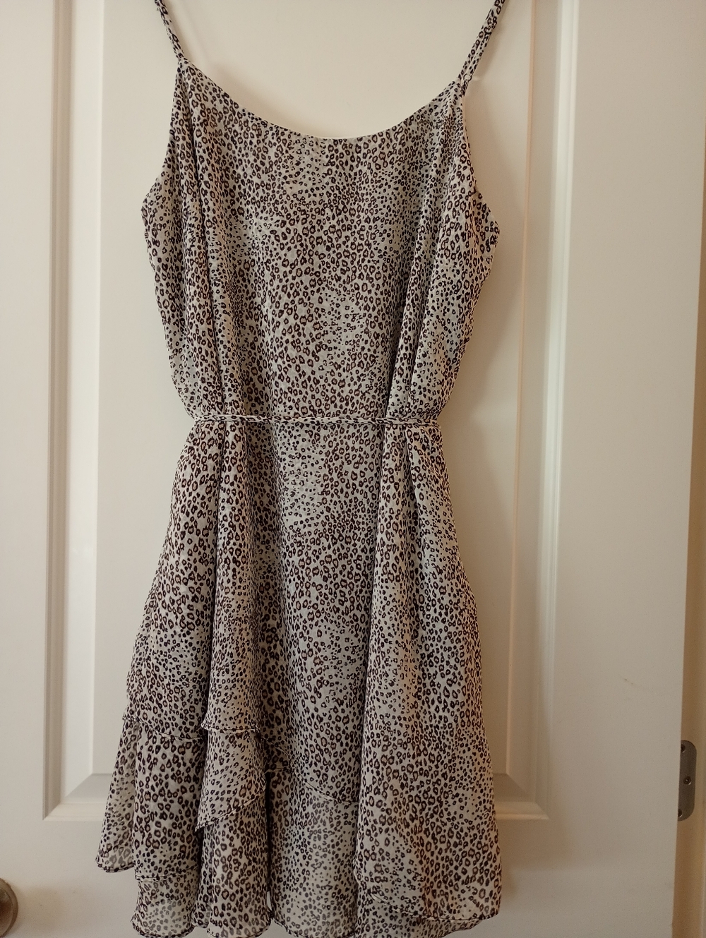 Bisou Bisou~ Cream + Brown Leopard Print Flowy Dress (12)